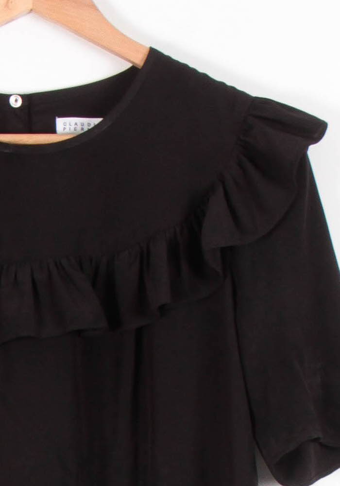 Blouse Noire - Taille L/40 de la marque Claudie Pierlot | PARAD83465 - Vendu par Paradigme - Image 3