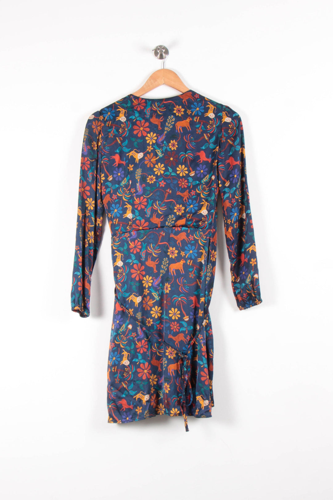 Robe Portefeuille Bleue et Orange - Taille XS/34 de la marque Soi Paris | PARAD83487 - Vendu par Paradigme - Image 4