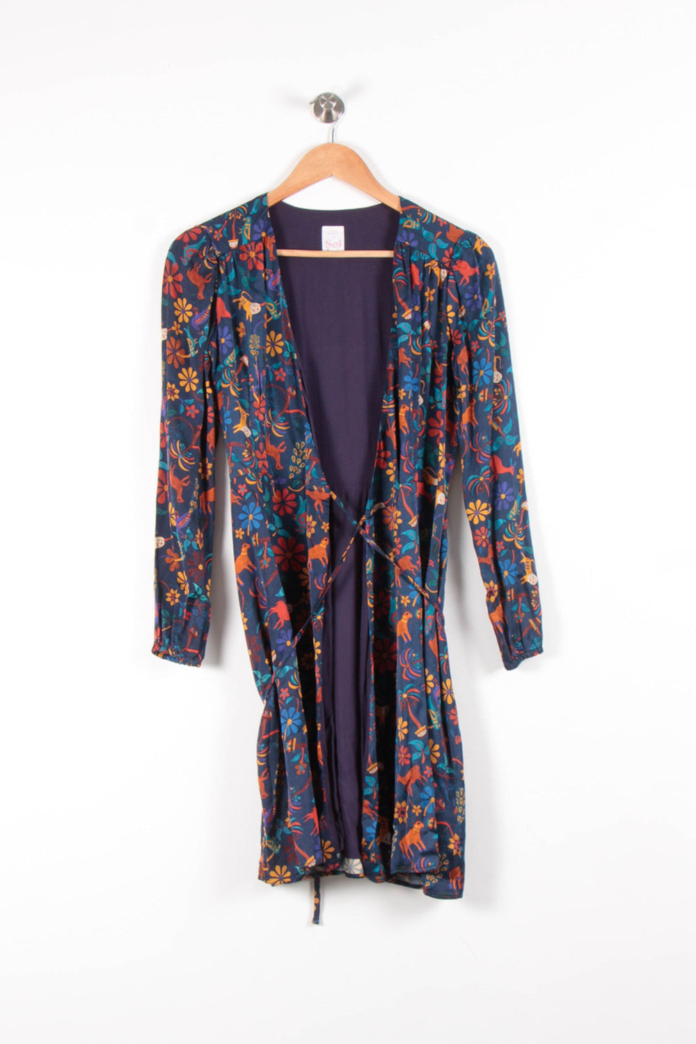 Robe Portefeuille Bleue et Orange - Taille XS/34 de la marque Soi Paris | PARAD83487 - Vendu par Paradigme - Image 2