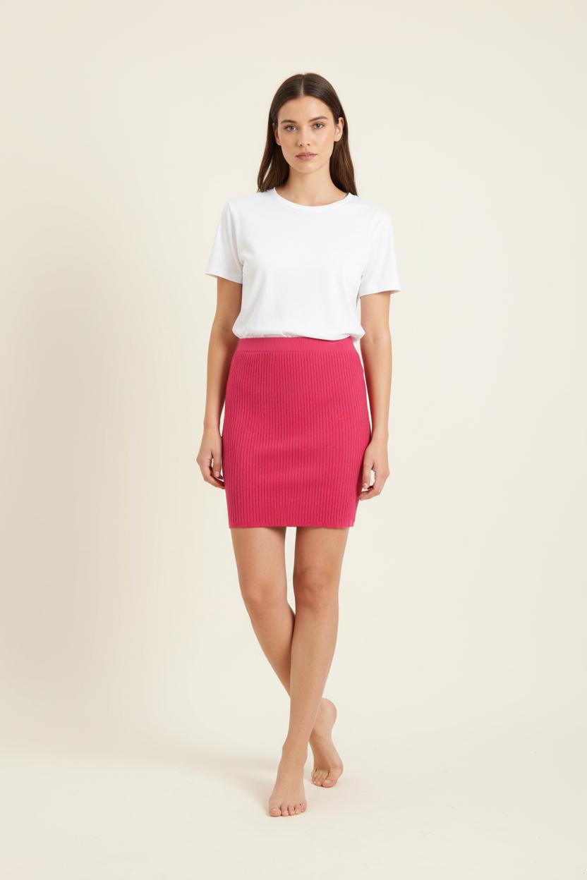 Jupe Côtelée Rose - Taille XS/34