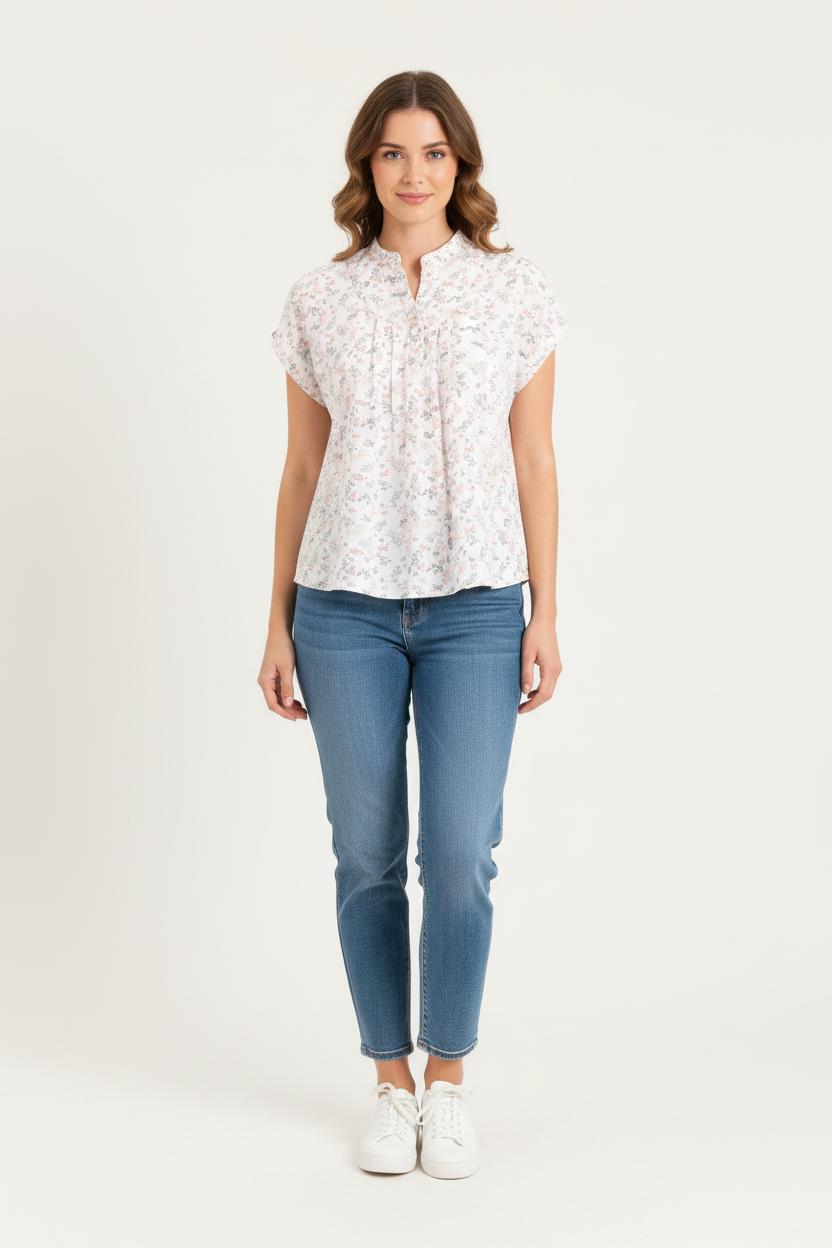Blouse Blanche et Rose - Taille S/36 de la marque One Step | PARAD83518 - Vendu par Paradigme - Image 1