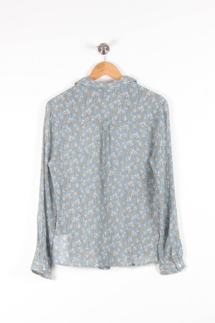 Chemise Fleurie Bleue et Blanche - Taille L/40 de la marque IKKS | PARAD83521 - Vendu par Paradigme - Image 4