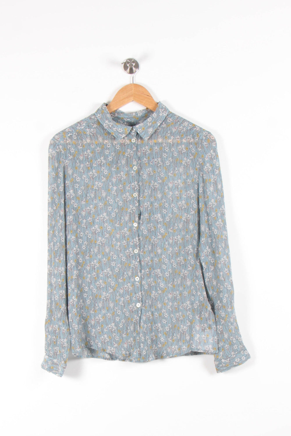 Chemise Fleurie Bleue et Blanche - Taille L/40 de la marque IKKS | PARAD83521 - Vendu par Paradigme - Image 2