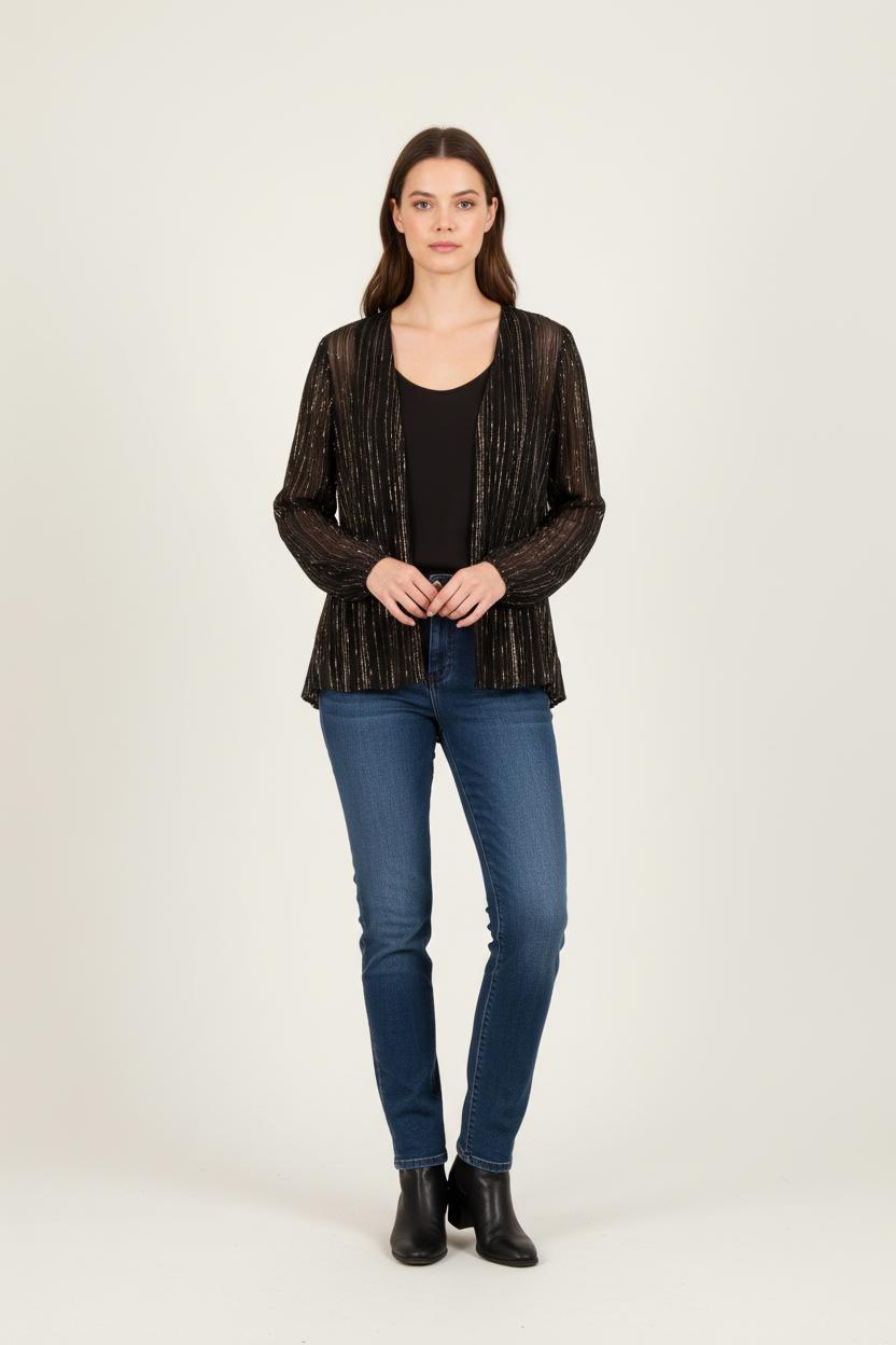 Blouse Noire et Dorée - Taille L/40 de la marque Caroll | PARAD83532 - Vendu par Paradigme - Image 1