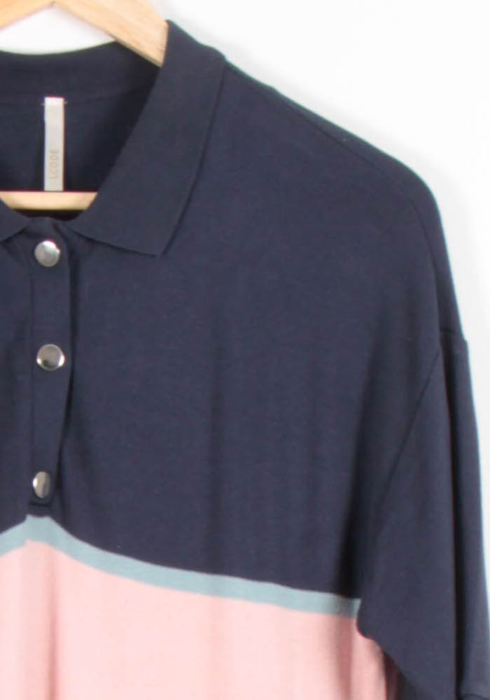 Robe Polo Longue Bleu et Rose - Taille XL/42 de la marque I.Code | PARAD83540 - Vendu par Paradigme - Image 3