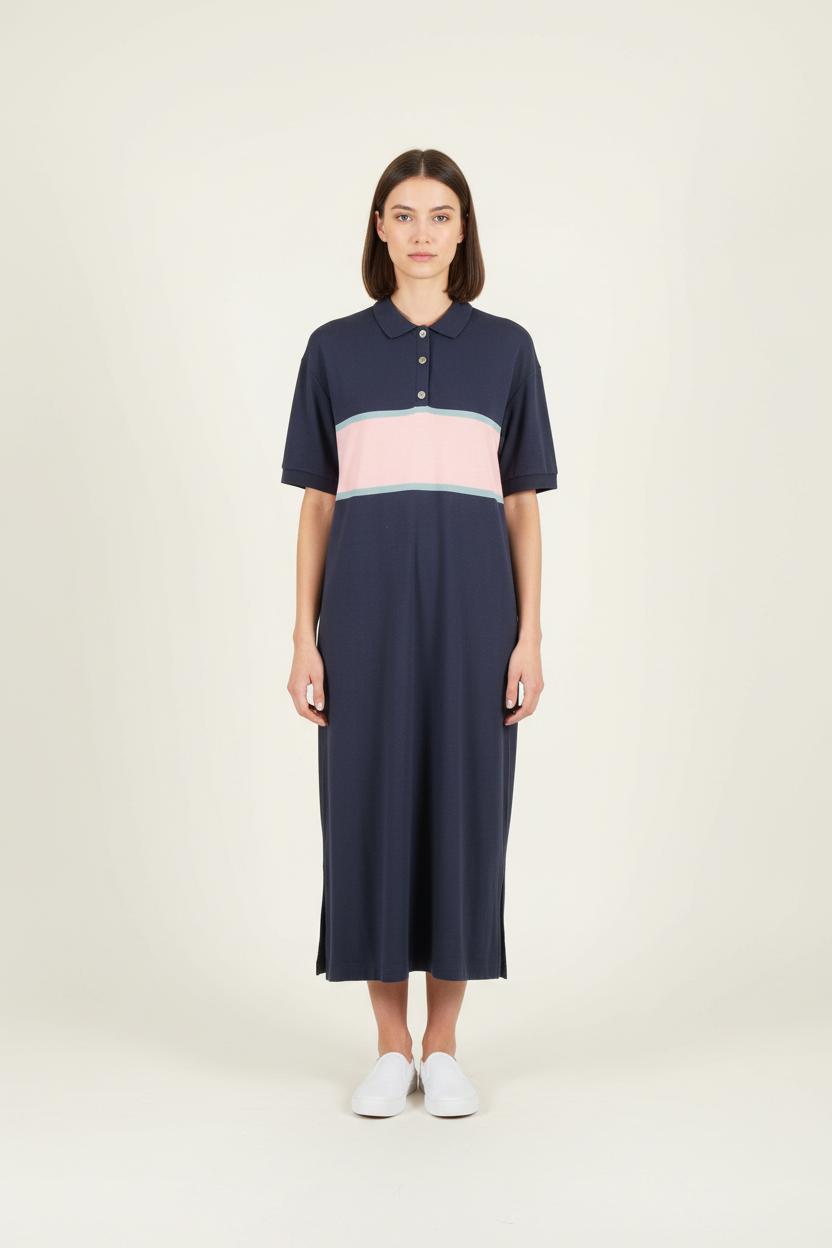Robe Polo Longue Bleu et Rose - Taille XL/42 de la marque I.Code | PARAD83540 - Vendu par Paradigme - Image 1