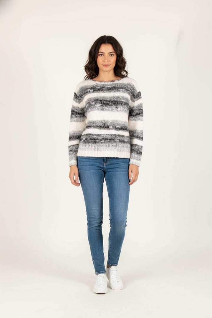 Pull Blanc et Gris - Taille M/38 de la marque Maje | PARAD83545 - Vendu par Paradigme - Image 1