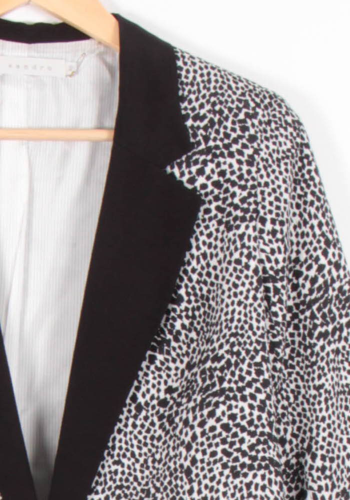 Blazer Noir et Blanc - Taille L/40 de la marque Sandro | PARAD83547 - Vendu par Paradigme - Image 3