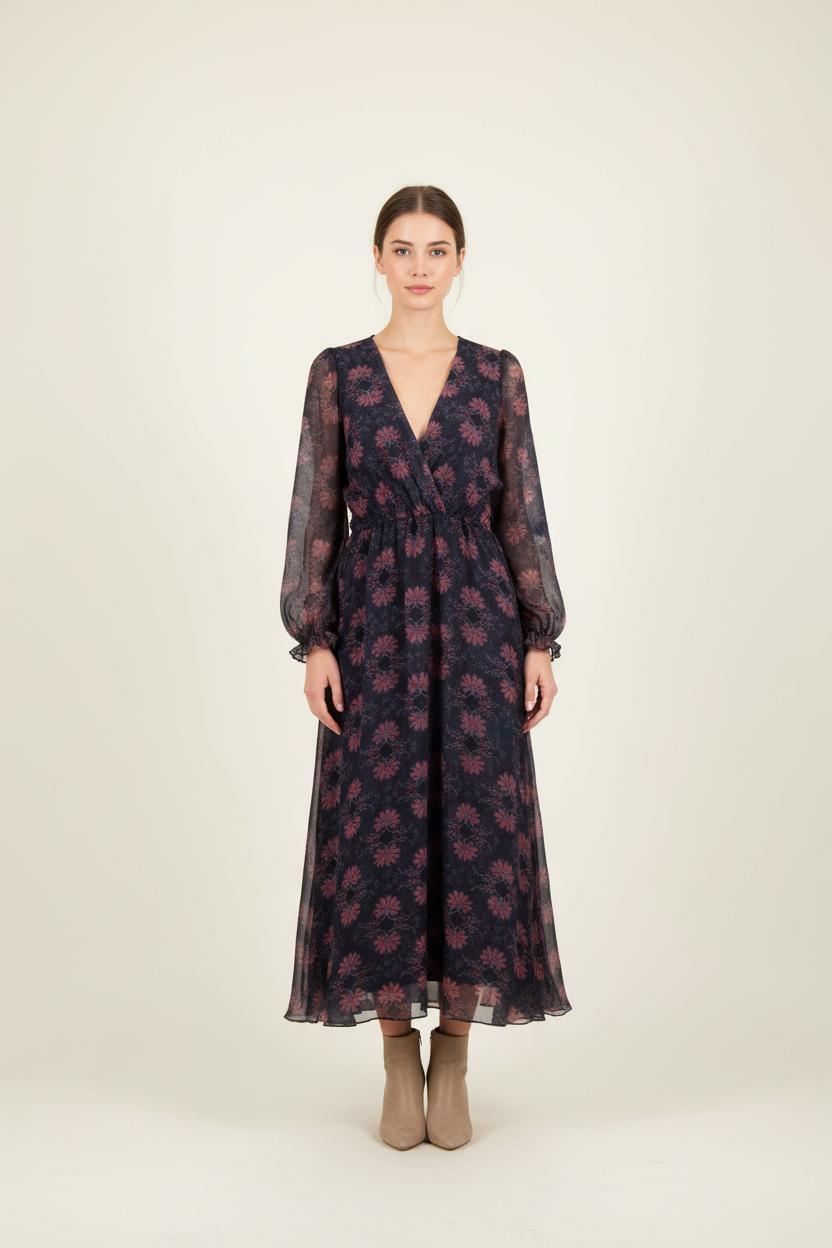 Robe Longue Bleue et Rose - Taille S/36 de la marque La Fée Maraboutée | PARAD83555 - Vendu par Paradigme - Image 1