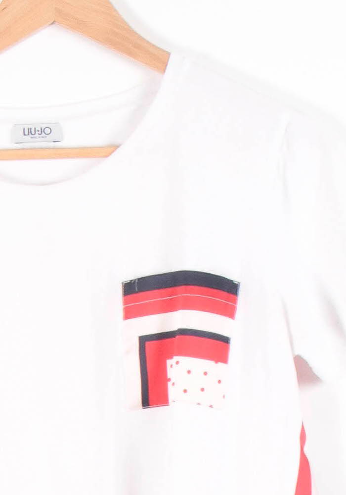 Tee-shirt Blanc et Rouge - Taille M/38 de la marque Liu Jo | PARAD83570 - Vendu par Paradigme - Image 3