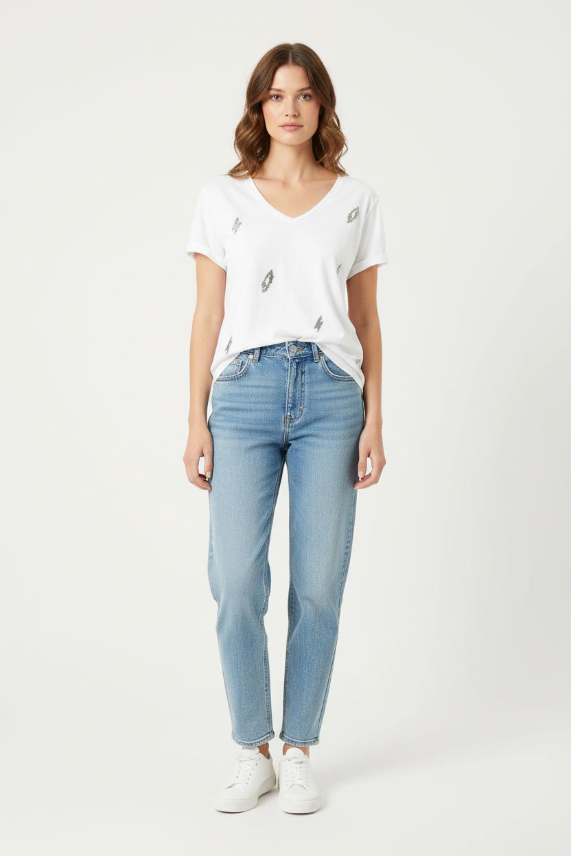 Tee-shirt Blanc - Taille L/40 de la marque IKKS | PARAD83572 - Vendu par Paradigme - Image 1