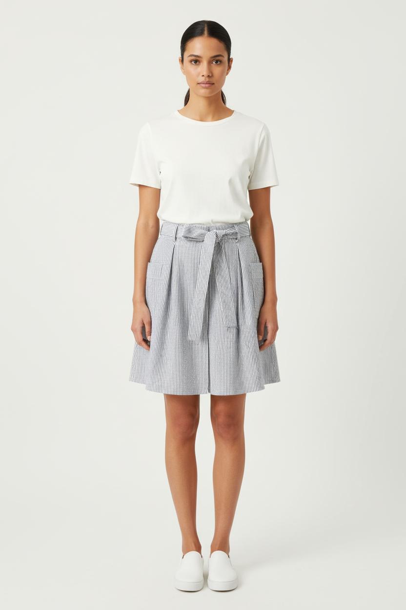 Jupe Courte Grise et Blanche - Taille XS/34 de la marque Marie Sixtine | PARAD83588 - Vendu par Paradigme - Image 1