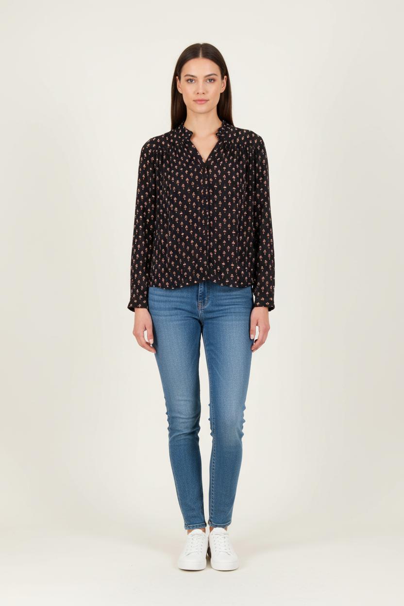 Blouse Noire à Motifs - Taille XS/34 de la marque ba&sh | PARAD83596 - Vendu par Paradigme - Image 1