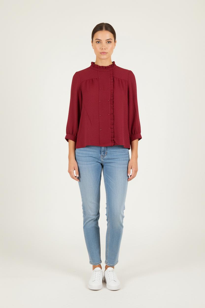 Blouse Bordeaux - Taille S/36 de la marque ba&sh | PARAD83598 - Vendu par Paradigme - Image 1