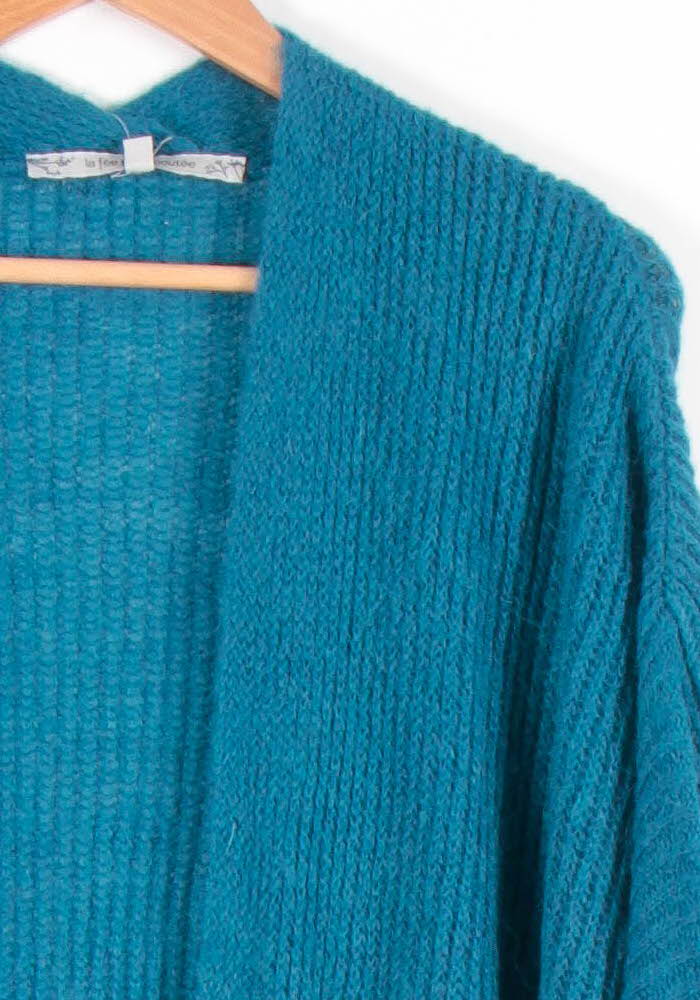 Cardigan Bleu - Taille L/40 de la marque La Fée Maraboutée | PARAD83613 - Vendu par Paradigme - Image 3