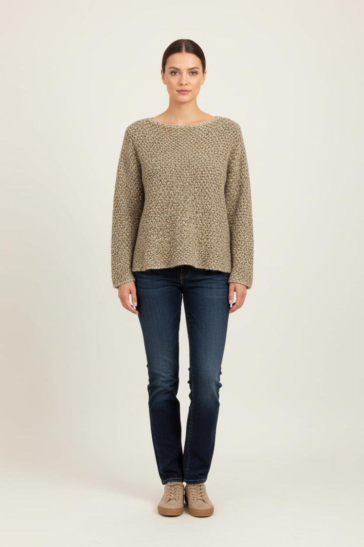 Pull Vert et Beige - Taille L/40 de la marque La Fée Maraboutée | PARAD83614 - Vendu par Paradigme - Image 1