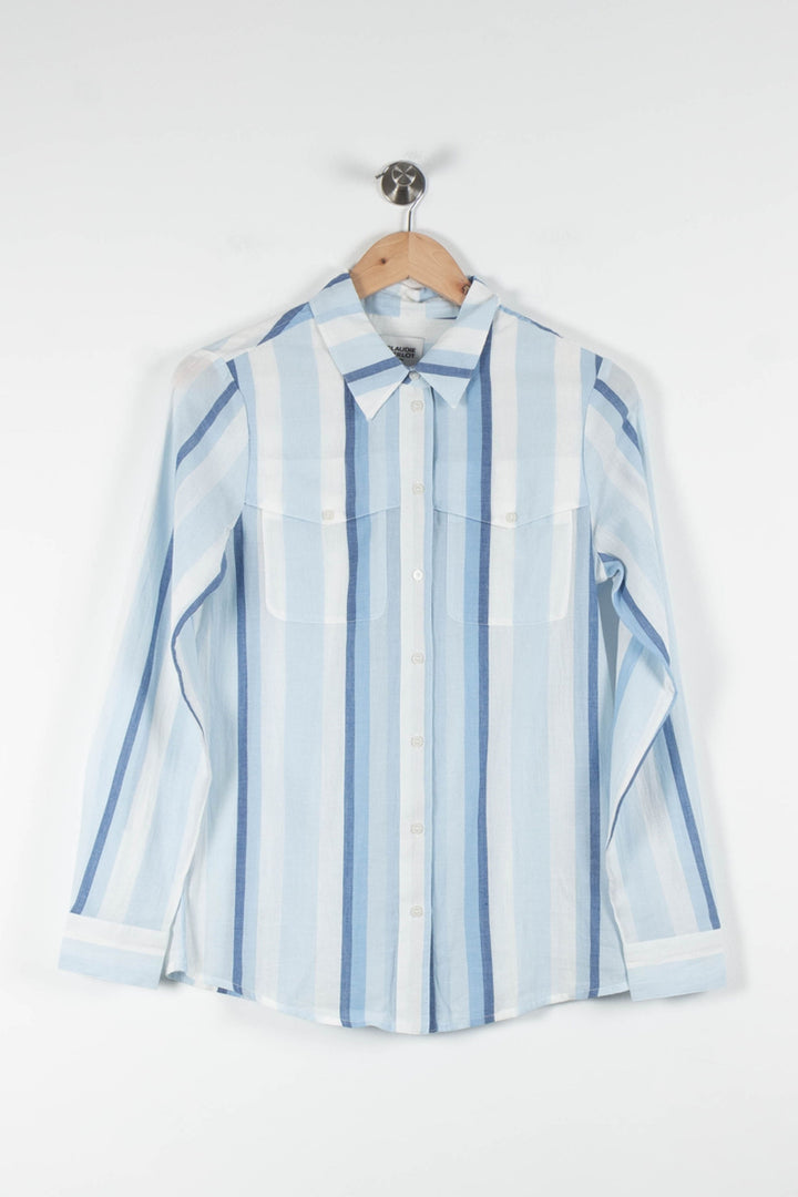 Chemise Rayée Bleue et Blanche - Taille XS/34 de la marque Claudie Pierlot | PARAD83615 - Vendu par Paradigme - Image 2