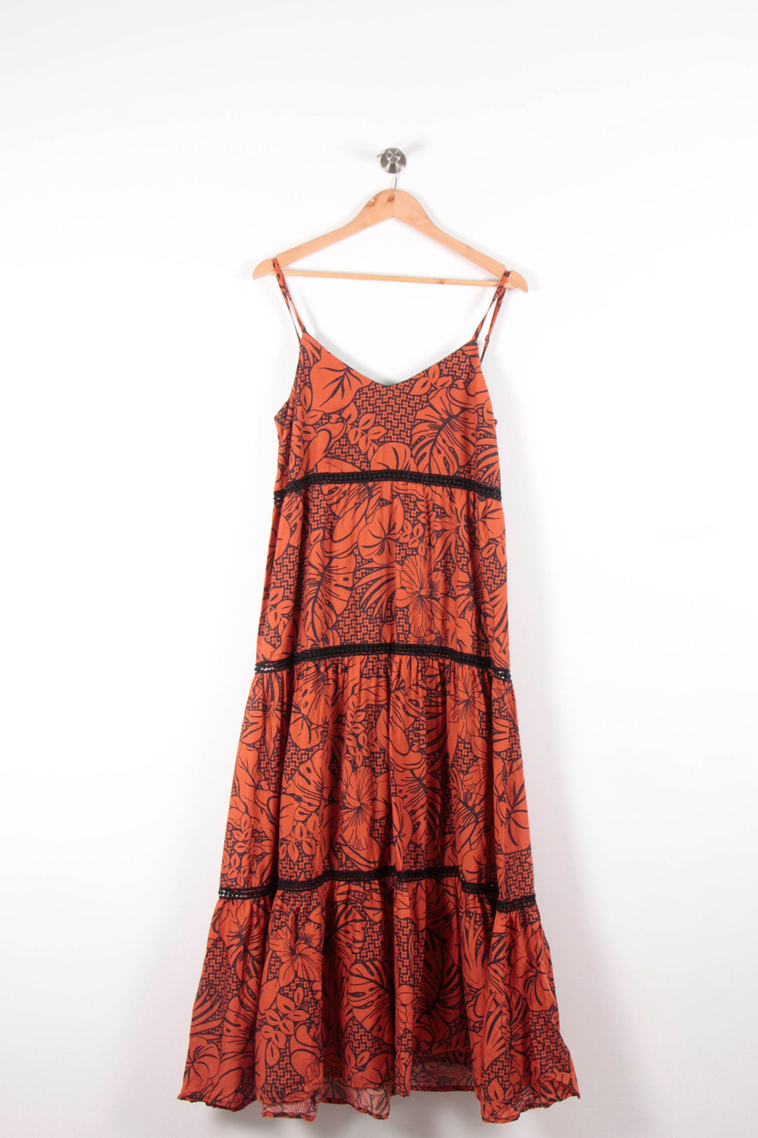 Robe Longue Orange et Noire - Taille XL/42 de la marque La Fée Maraboutée | PARAD83623 - Vendu par Paradigme - Image 4