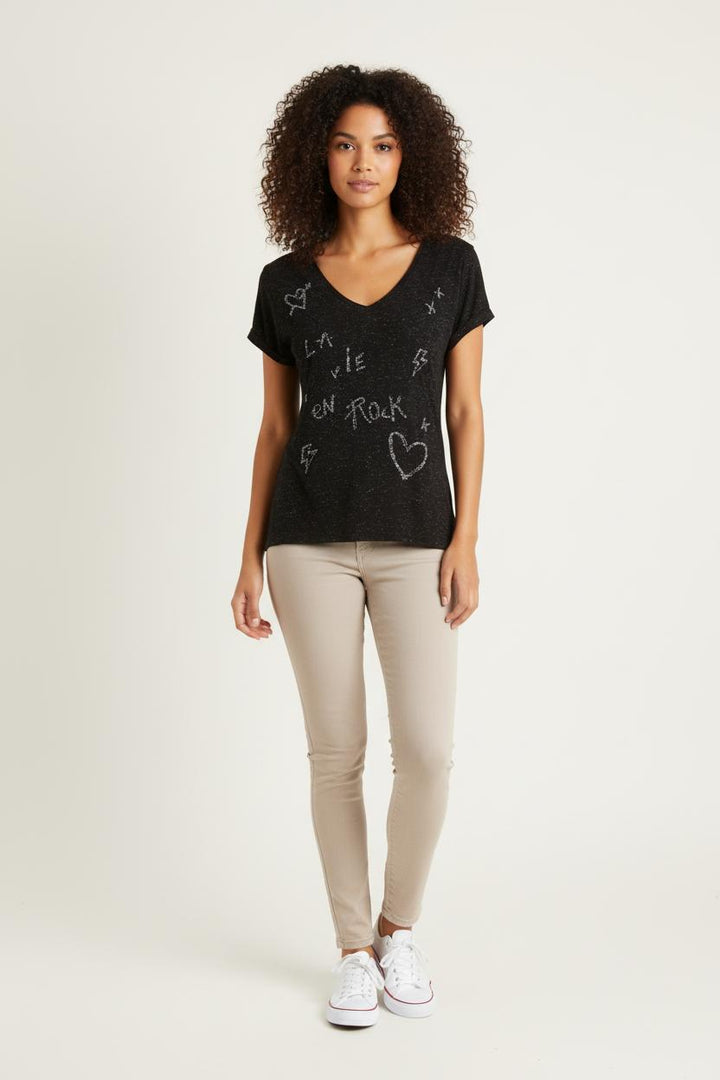 Tee-shirt Noir - Taille S/36 de la marque IKKS | PARAD83633 - Vendu par Paradigme - Image 1