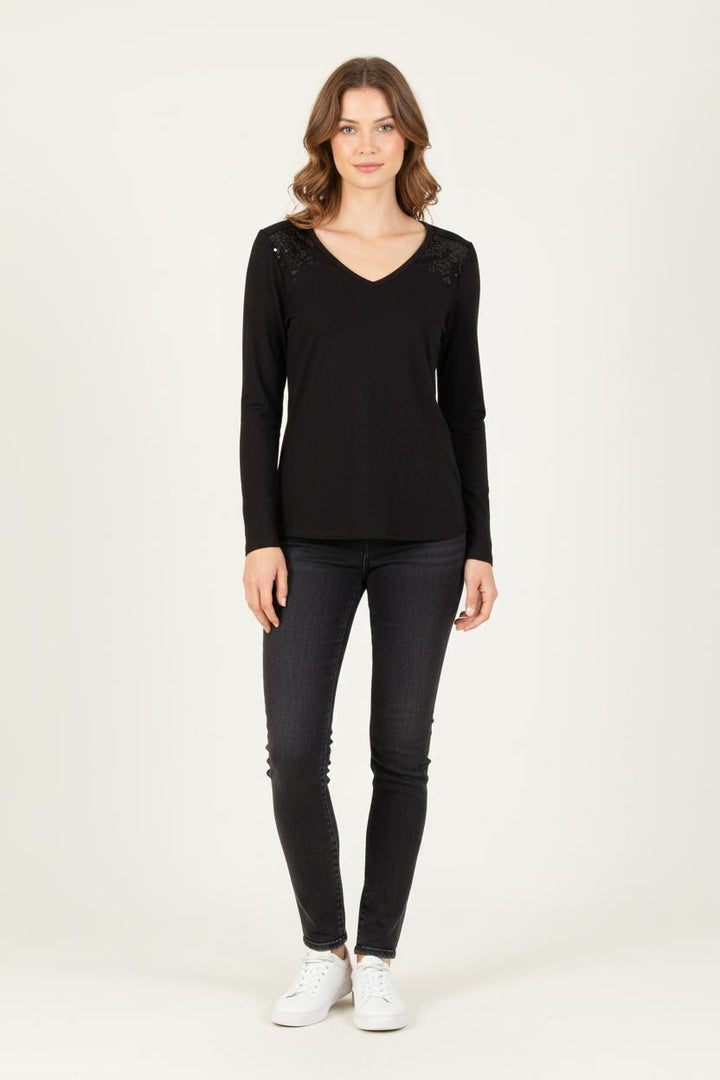 Tee-shirt Noir - Taille S/36 de la marque IKKS | PARAD83635 - Vendu par Paradigme - Image 1