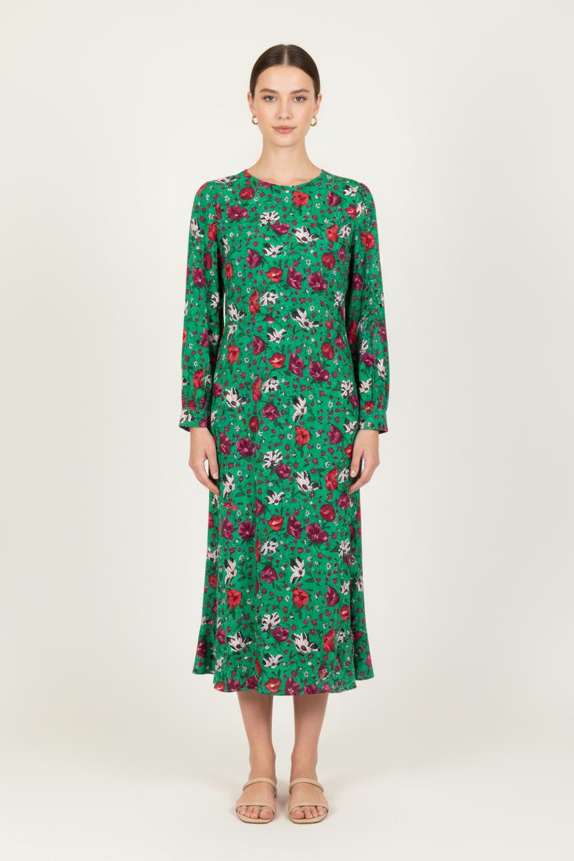 Robe Longue Verte et Rouge - Taille S/36 de la marque ba&sh | PARAD83637 - Vendu par Paradigme - Image 1