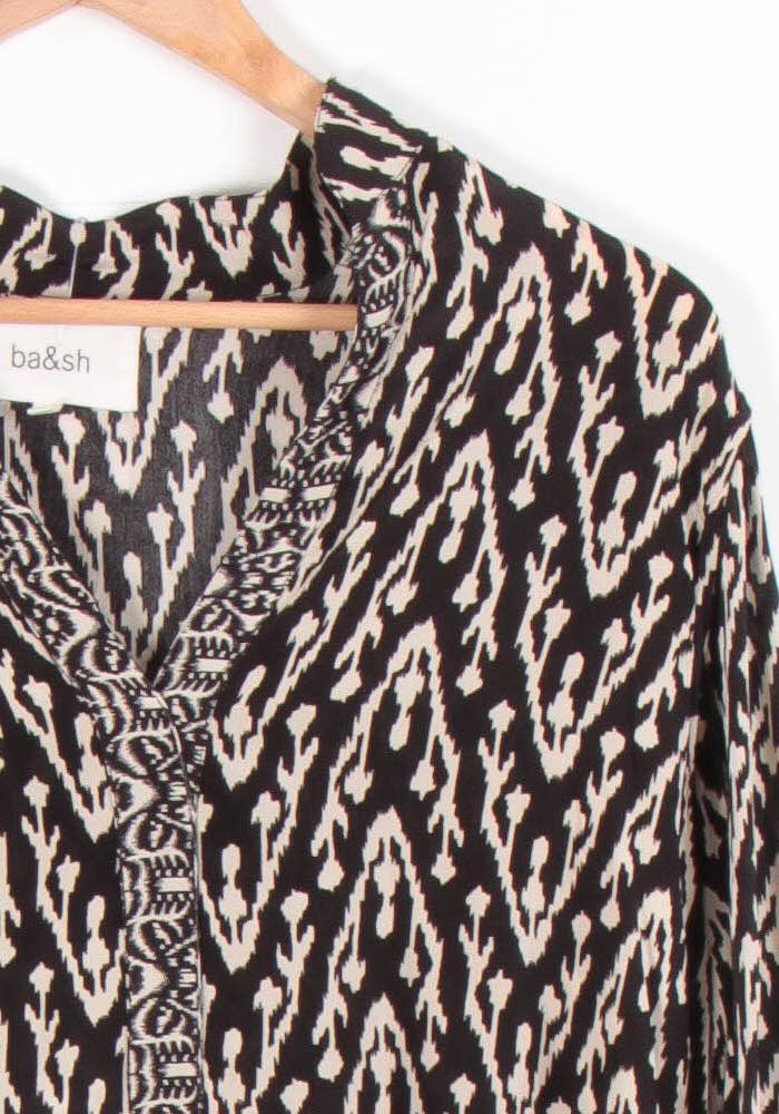 Robe Courte Noire et Beige - Taille S/36 de la marque ba&sh | PARAD83639 - Vendu par Paradigme - Image 3