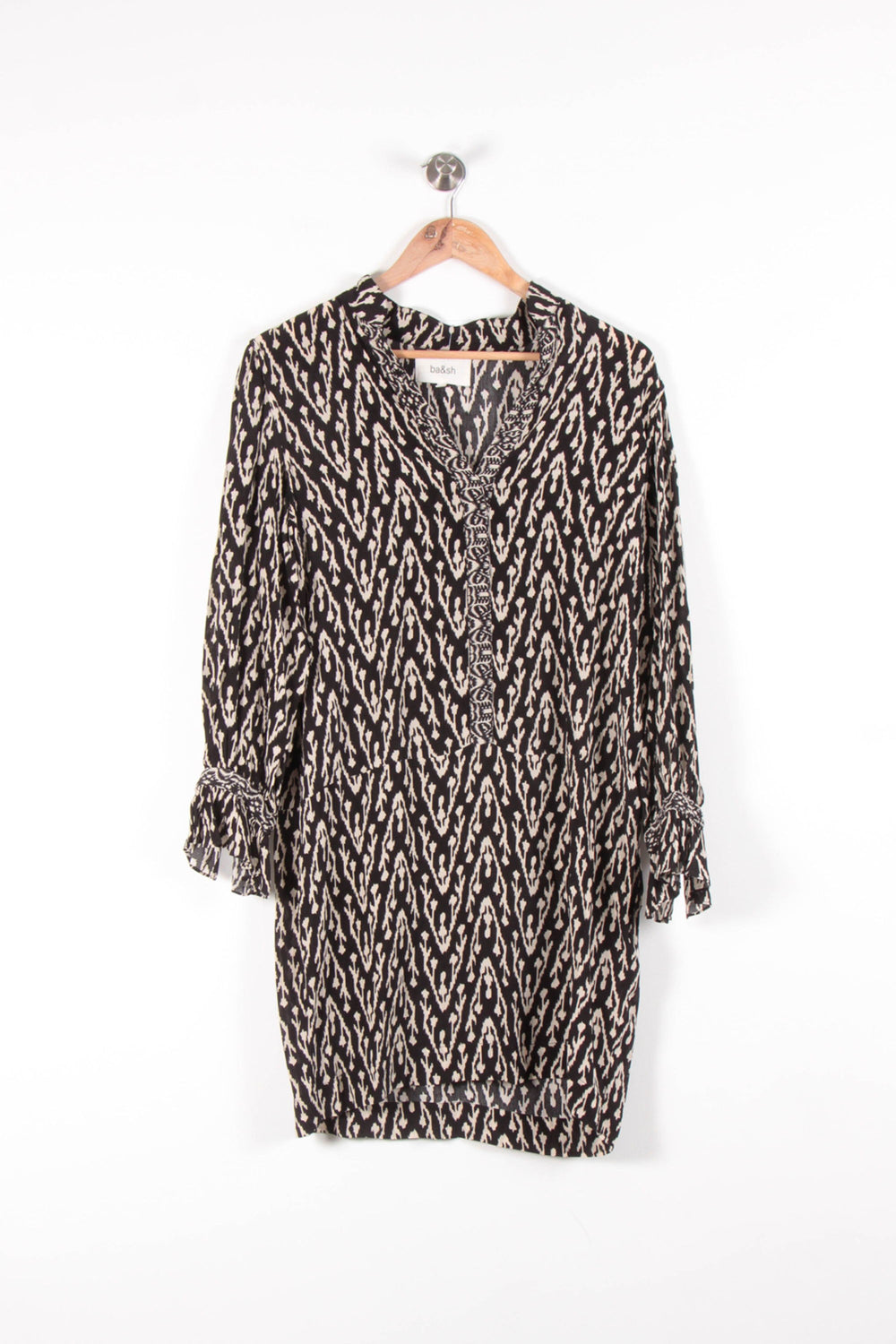 Robe Courte Noire et Beige - Taille S/36 de la marque ba&sh | PARAD83639 - Vendu par Paradigme - Image 2