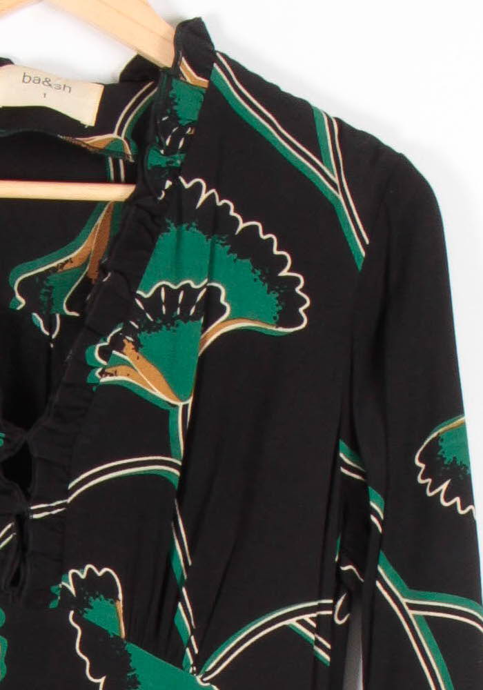 Robe Longue Noire et Verte - Taille S/36 de la marque ba&sh | PARAD83640 - Vendu par Paradigme - Image 3