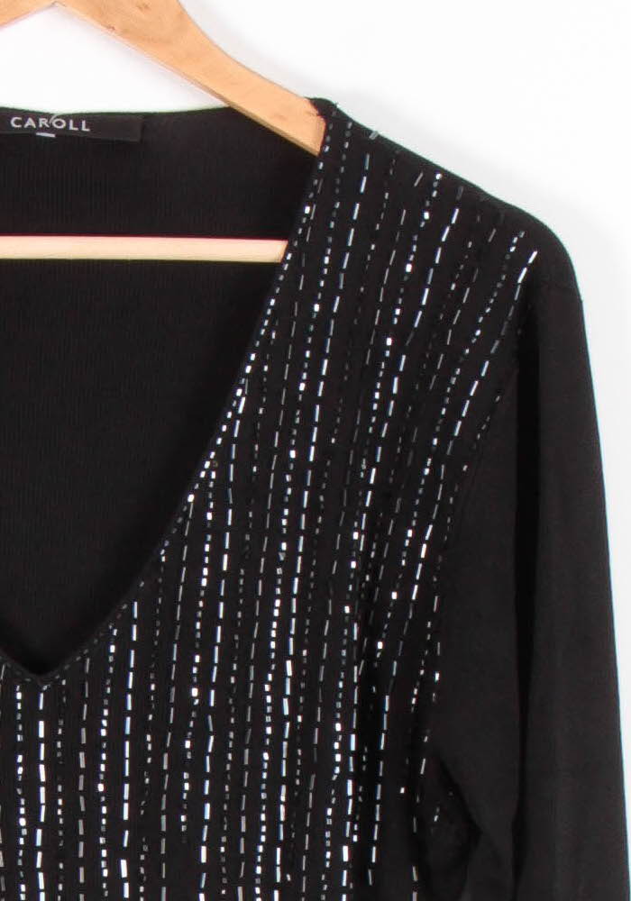 Pull Noir et Argenté - Taille XXL/44 de la marque Caroll | PARAD83648 - Vendu par Paradigme - Image 3