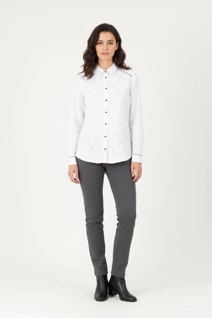 Chemise Blanche et Noire - Taille M/38 de la marque Caroll | PARAD83660 - Vendu par Paradigme - Image 1
