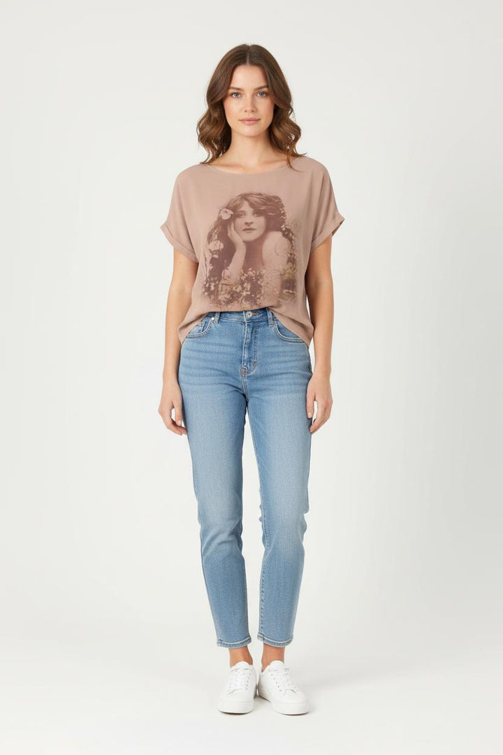 Tee-shirt Beige - Taille S/36 de la marque La Redoute Collections | PARAD83666 - Vendu par Paradigme - Image 1
