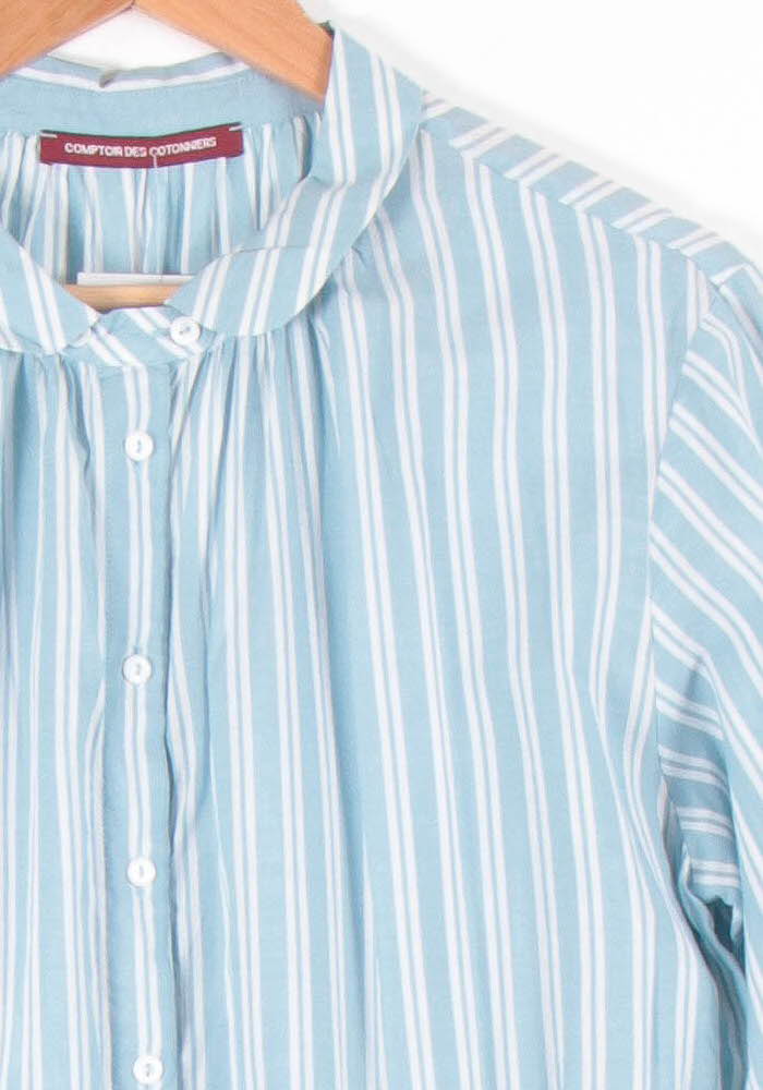 Robe Chemise Bleue et Blanche - Taille L/40 de la marque Comptoir des Cotonniers | PARAD83669 - Vendu par Paradigme - Image 3