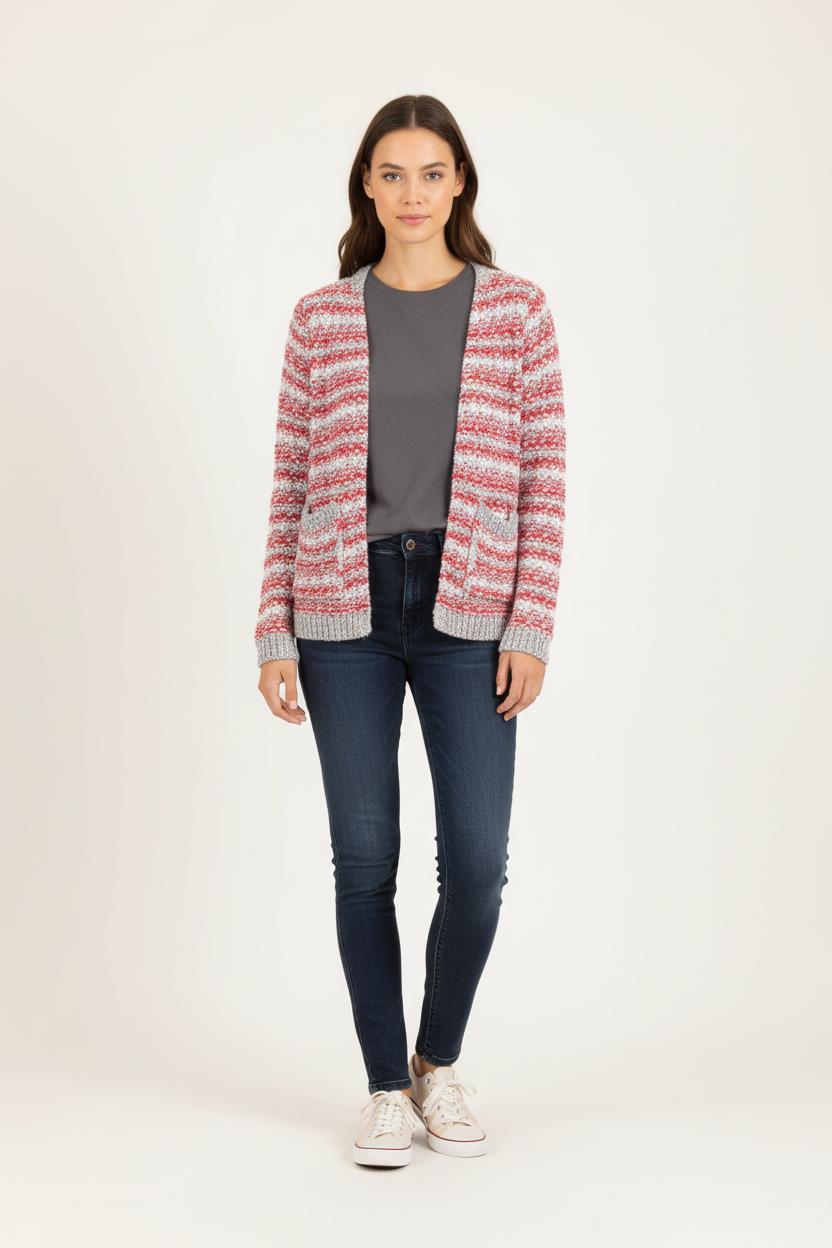 Cardigan Rouge et Blanc - Taille S/36 de la marque Pablo | PARAD83674 - Vendu par Paradigme - Image 1