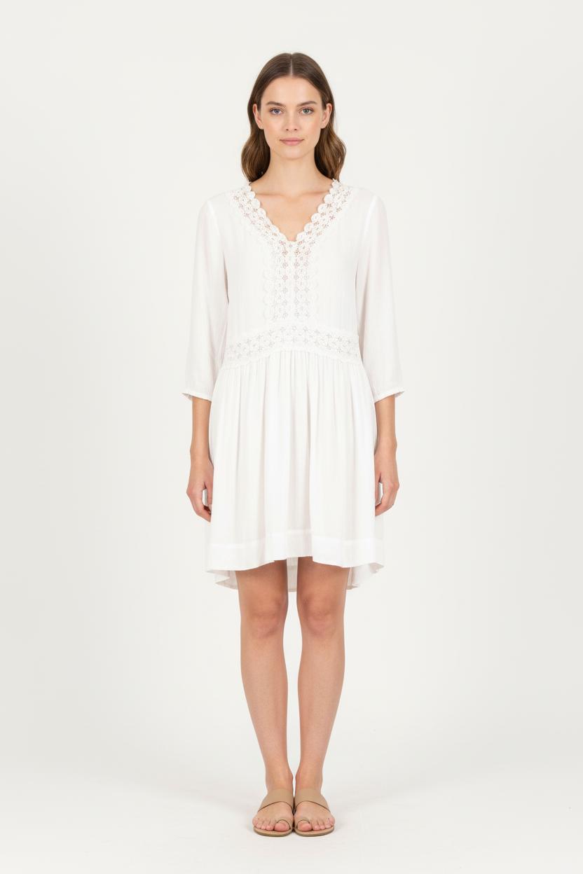 Robe Courte Blanche - Taille XS/34 de la marque IKKS | PARAD83682 - Vendu par Paradigme - Image 1