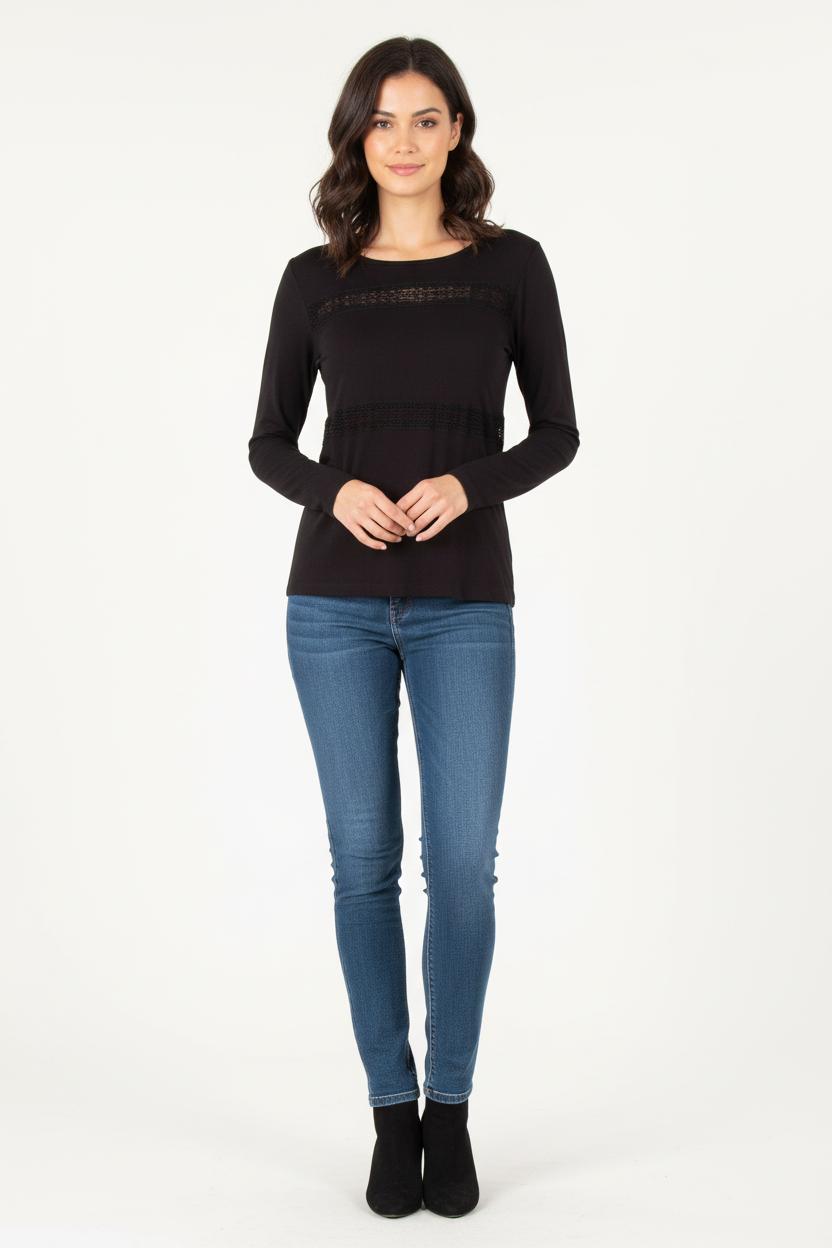 Tee-shirt Manches Longues Noir - Taille S/36 de la marque Pablo | PARAD83693 - Vendu par Paradigme - Image 1