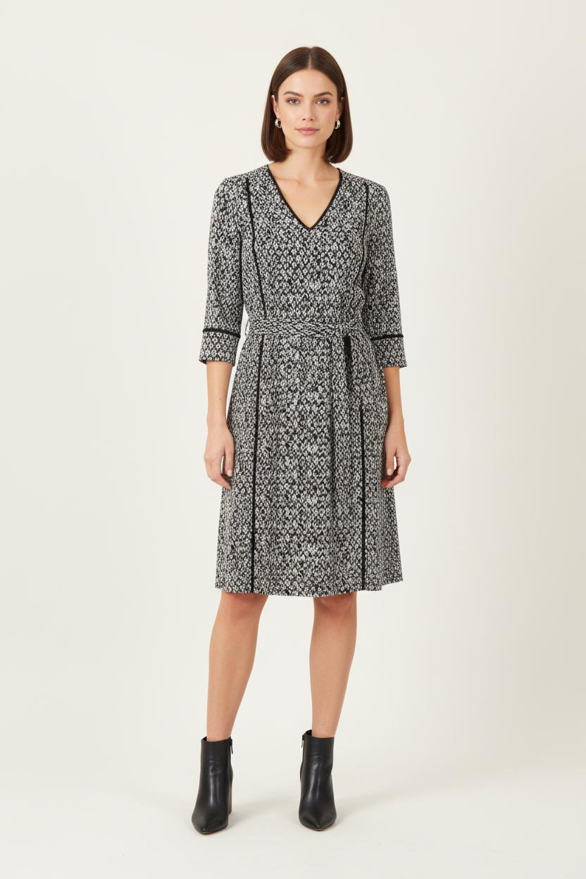 Robe Imprimée Noire et Blanche - Taille M/38 de la marque IKKS | PARAD83711 - Vendu par Paradigme - Image 1