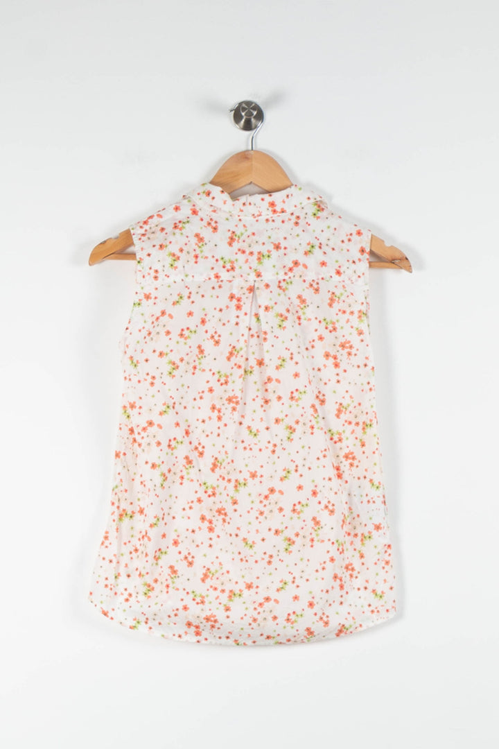 Chemise Sans Manches Blanche et Orange - Taille XS/34 de la marque Comptoir des Cotonniers | PARAD83754 - Vendu par Paradigme - Image 4