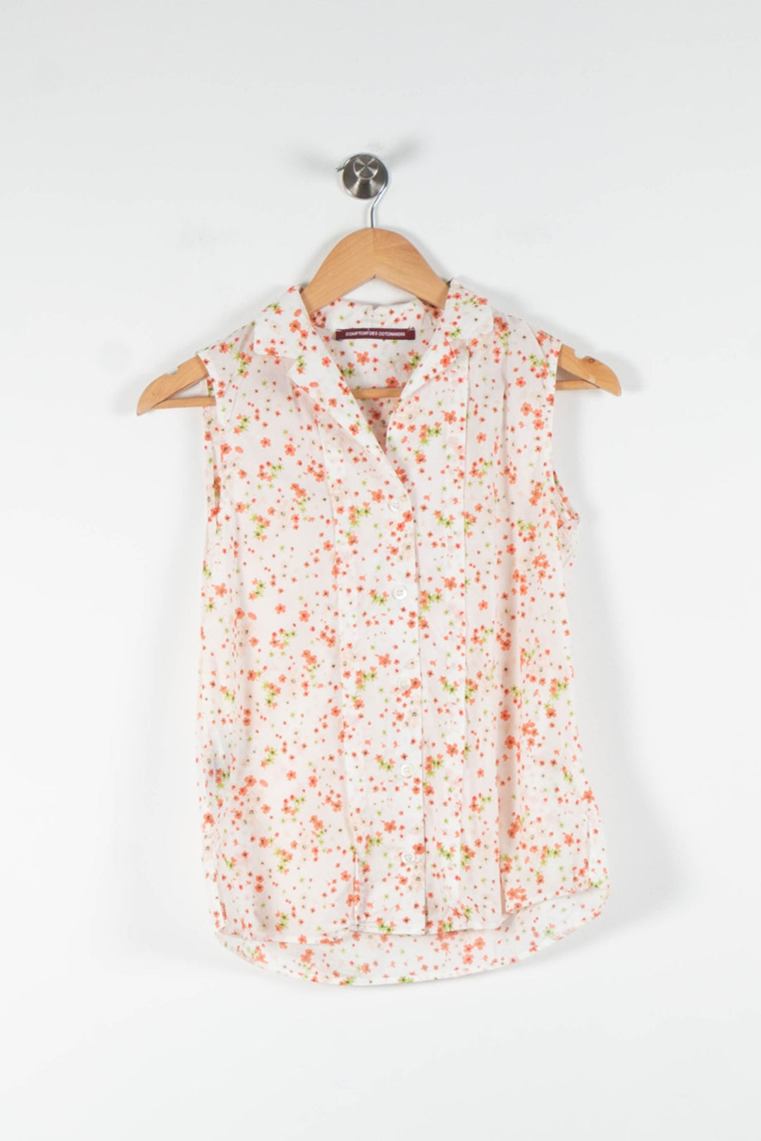 Chemise Sans Manches Blanche et Orange - Taille XS/34 de la marque Comptoir des Cotonniers | PARAD83754 - Vendu par Paradigme - Image 2