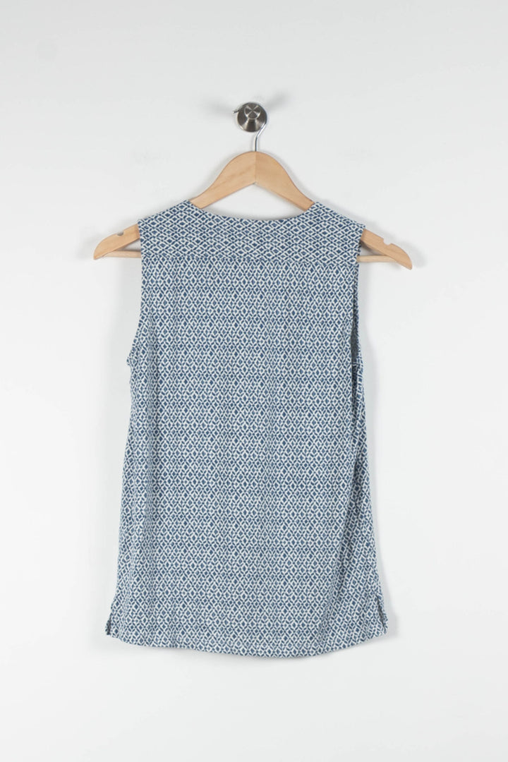 Blouse Sans Manches Bleue et Blanche - Taille XS/34 de la marque Caroll | PARAD83759 - Vendu par Paradigme - Image 4
