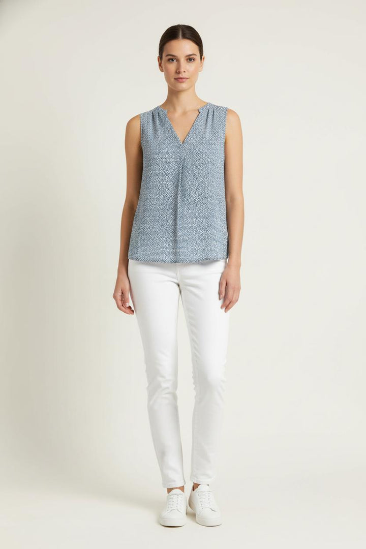 Blouse Sans Manches Bleue et Blanche - Taille XS/34 de la marque Caroll | PARAD83759 - Vendu par Paradigme - Image 1