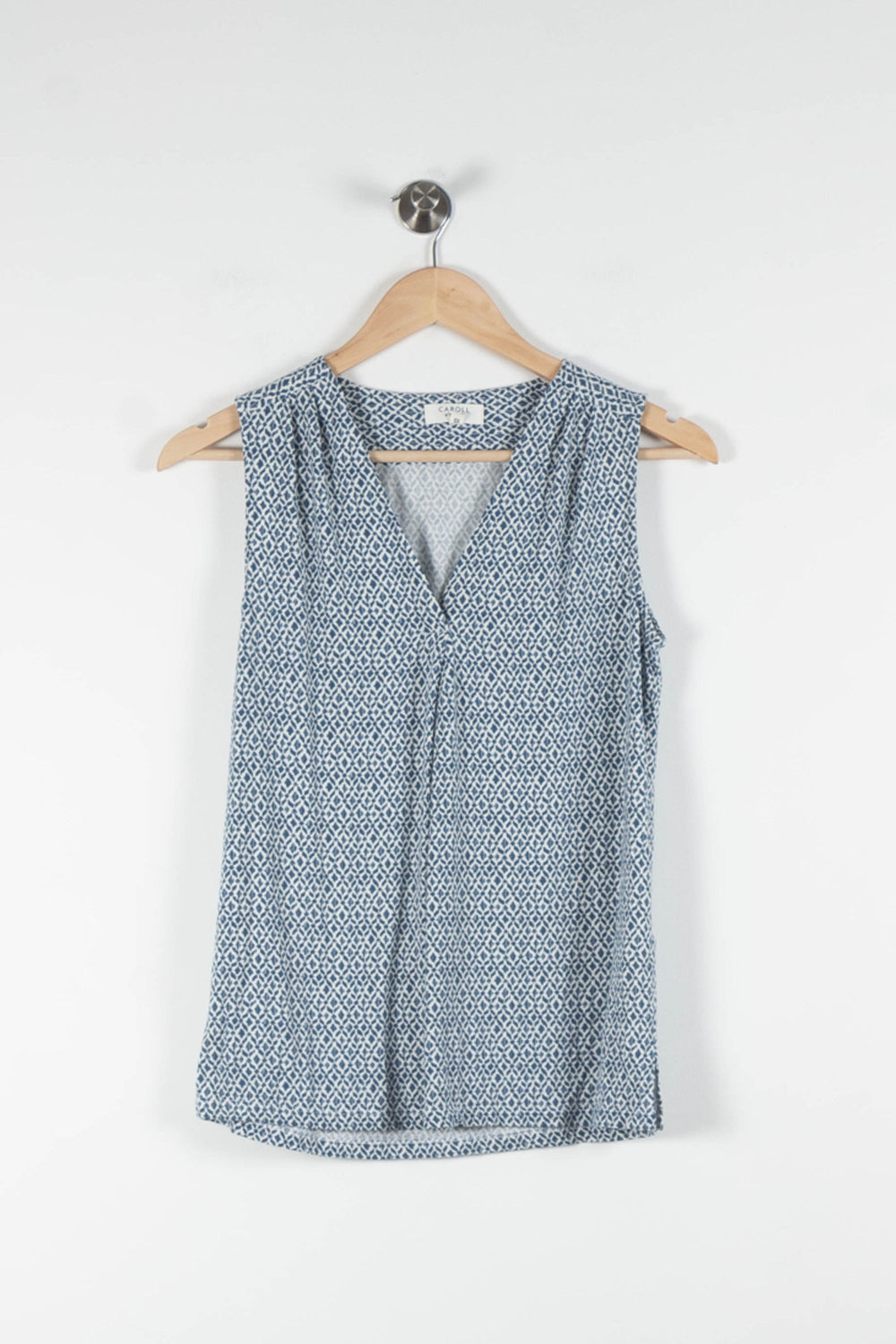 Blouse Sans Manches Bleue et Blanche - Taille XS/34 de la marque Caroll | PARAD83759 - Vendu par Paradigme - Image 2