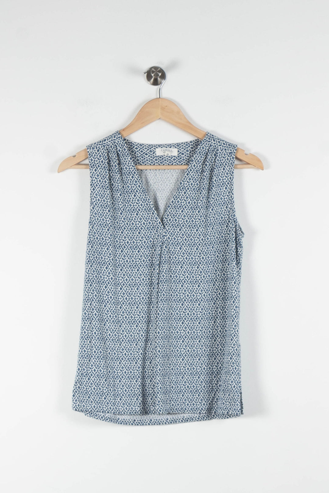 Blouse Sans Manches Bleue et Blanche - Taille XS/34 de la marque Caroll | PARAD83759 - Vendu par Paradigme - Image 2