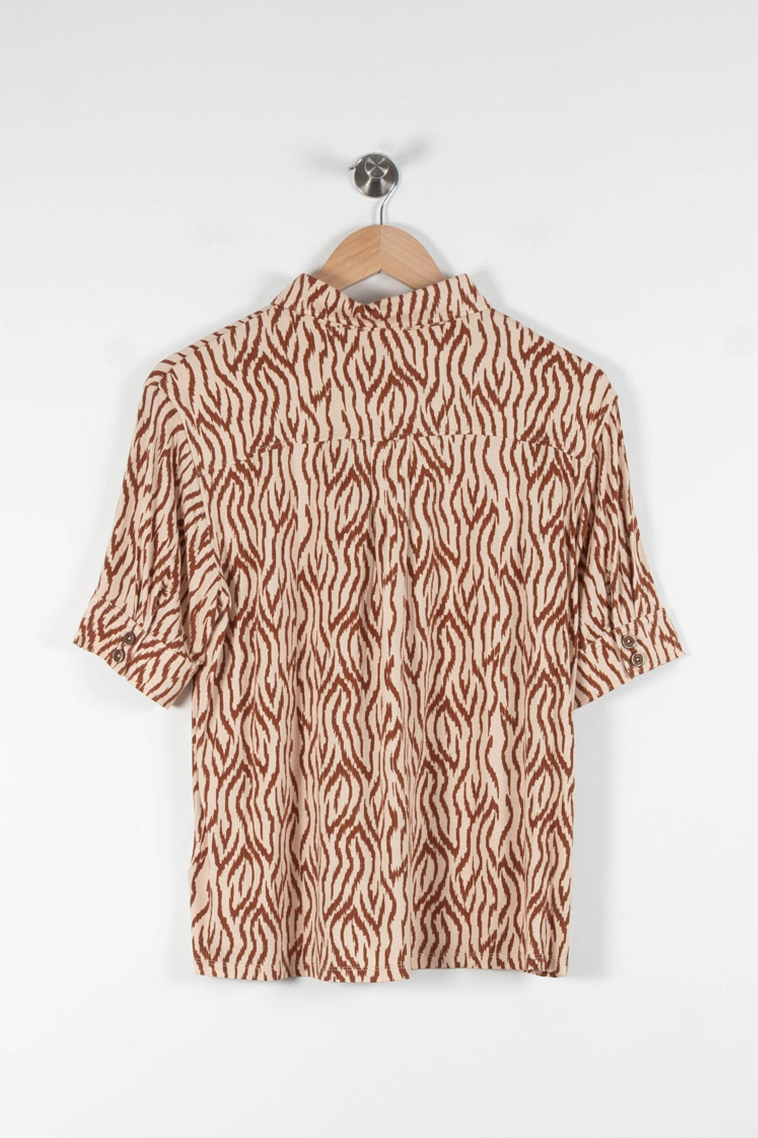 Chemise Manche Courte Beige et Marron - Taille M/38 de la marque Caroll | PARAD83767 - Vendu par Paradigme - Image 4