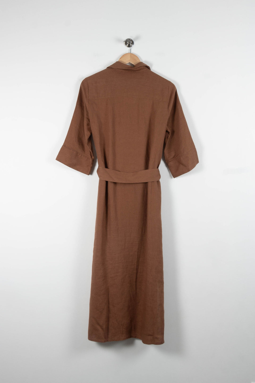 Robe Chemise Midi Marron - Taille M/38 de la marque Caroll | PARAD83768 - Vendu par Paradigme - Image 4