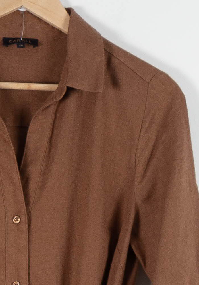 Robe Chemise Midi Marron - Taille M/38 de la marque Caroll | PARAD83768 - Vendu par Paradigme - Image 3