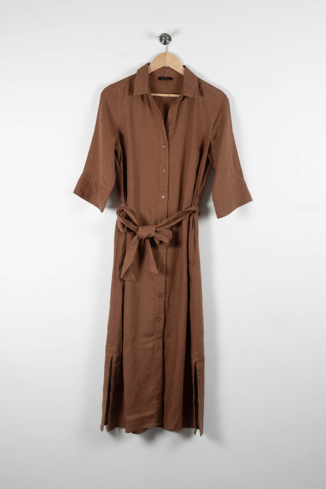 Robe Chemise Midi Marron - Taille M/38 de la marque Caroll | PARAD83768 - Vendu par Paradigme - Image 2