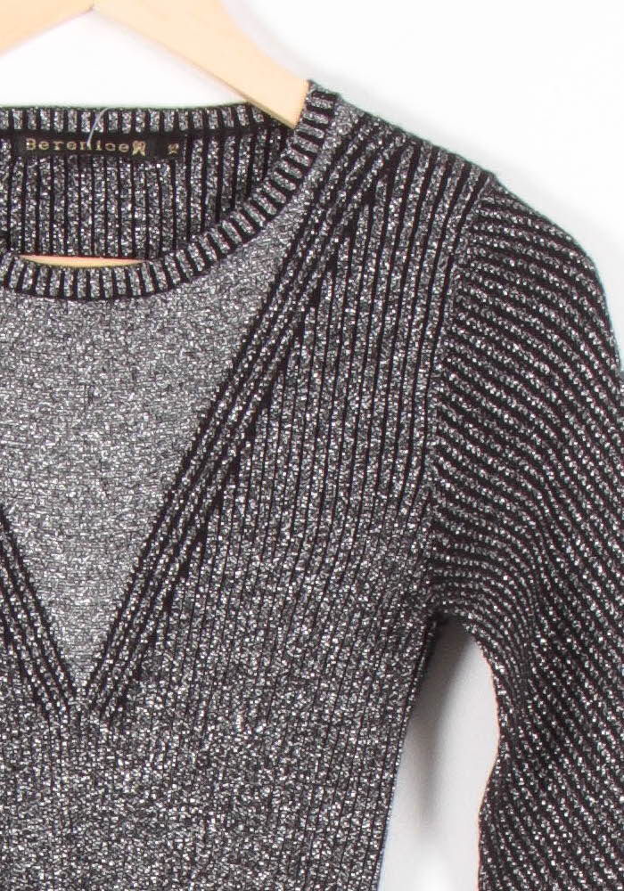 Robe Pull Noire et Grise - Taille XS/34 de la marque Bérénice | PARAD83776 - Vendu par Paradigme - Image 3