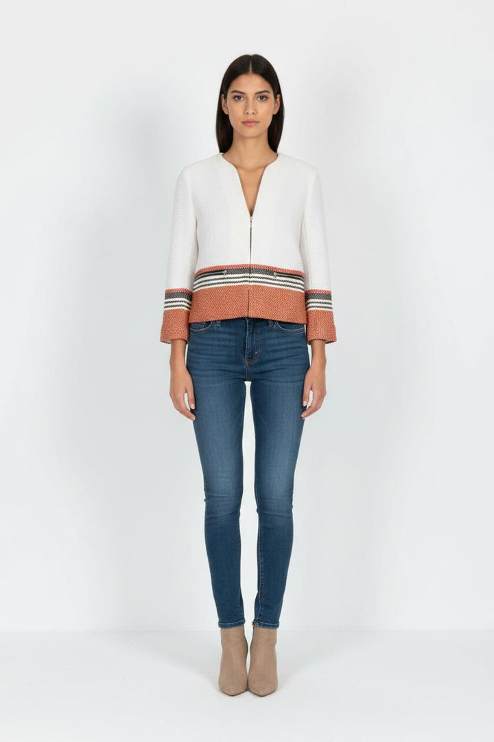 Veste Blanche et Orange - Taille S/36 de la marque Sandro | PARAD83797 - Vendu par Paradigme - Image 1