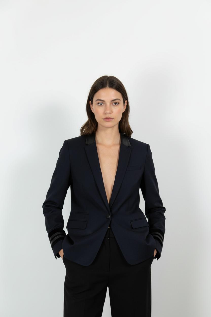 Blazer Bleu et Noir - Taille S/36 de la marque The Kooples | PARAD83803 - Vendu par Paradigme - Image 1