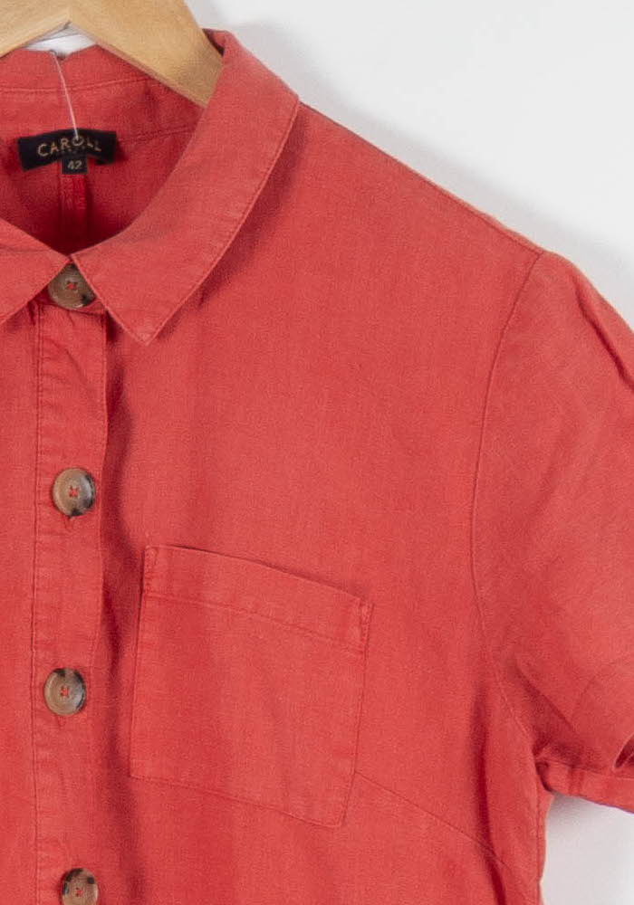 Robe Chemise Orange - Taille XL/42 de la marque Caroll | PARAD83804 - Vendu par Paradigme - Image 3